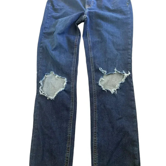 Free People Blue Busted Knee Skinny Fit Jeans Size 28R - Picture 3 of 7